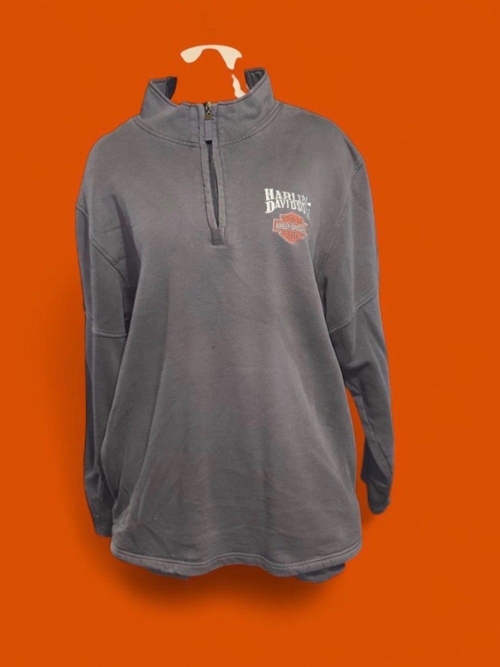 Harley-Davidson Men's Charcoal Gray Quarter-Zip Performance Pullover